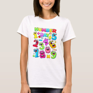 Camiseta de números de dibujos animados divertidos