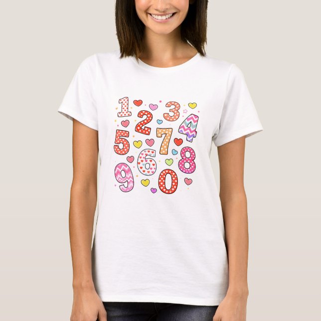 Camiseta de números de matemáticas lindos para niñ (Anverso)