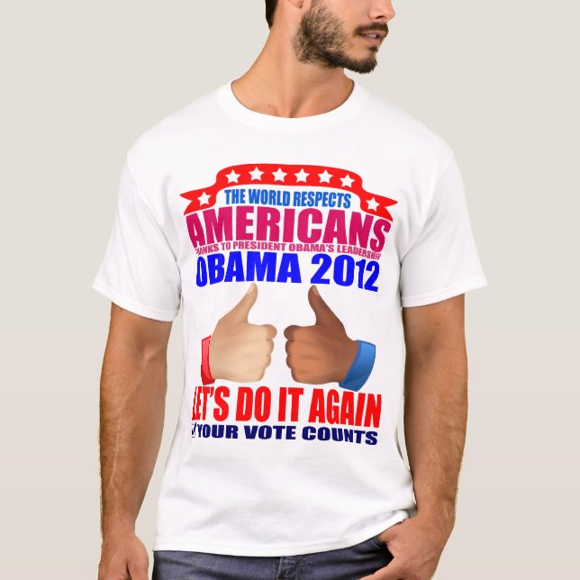 Camiseta de Obama: 2012 Obama - respecto (Anverso)