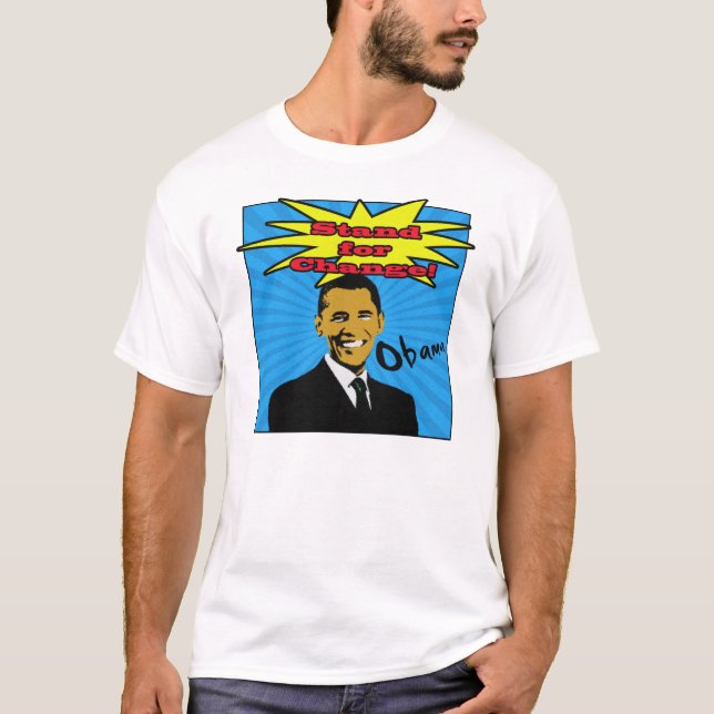 Camiseta de Obama del arte pop (Anverso)