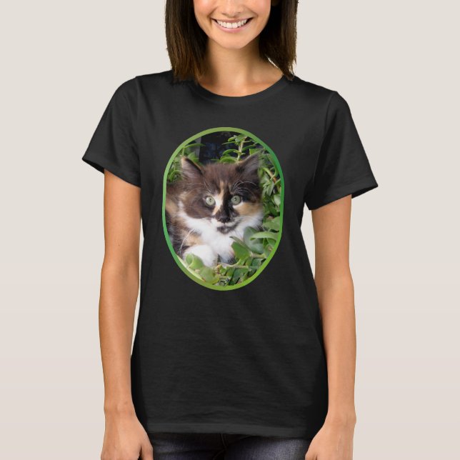 Camiseta de ojos verdes del gato (Anverso)