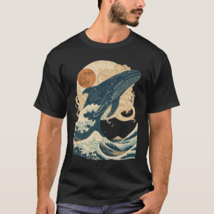 Camiseta de Ola del Océano Ballena Vintage