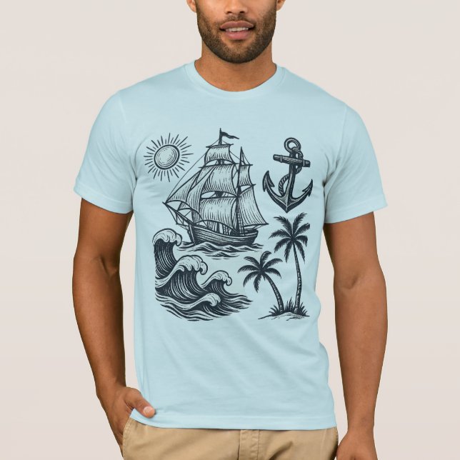 Camiseta de onda de sol vintage (Anverso)