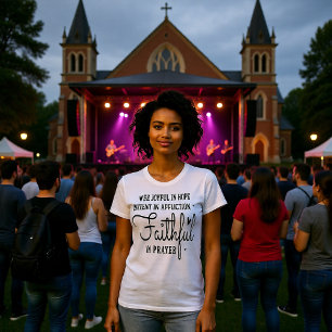 Camiseta de oración fiel aflicción esperanza alegr