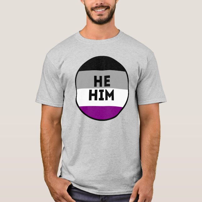 Camiseta de orgullo asexual él/él (Anverso)
