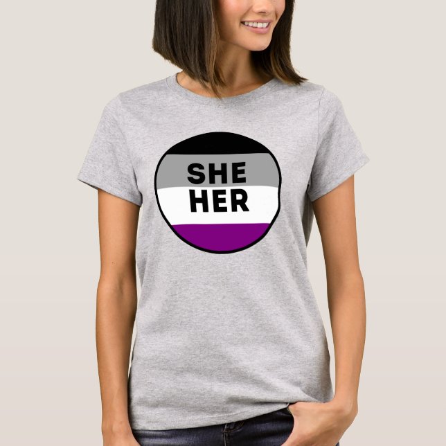 Camiseta de orgullo asexual Ella/Tuya (Anverso)