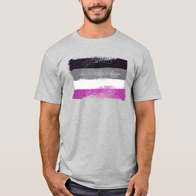 Camiseta de orgullo asexual pintada (Anverso)