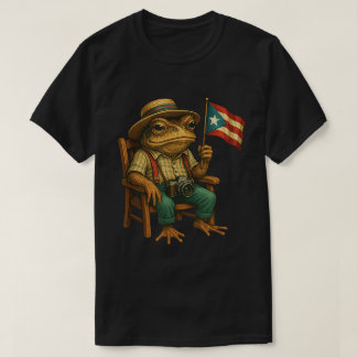 Camiseta de orgullo Boricua de la rana Coqui bande