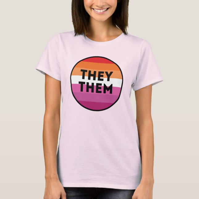 Camiseta de orgullo de pronombres lesbianas (Anverso)
