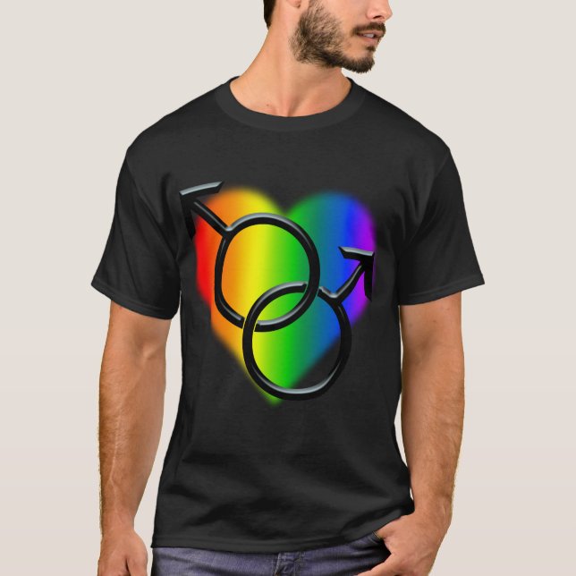 Camiseta de orgullo gay con amor entre hombres del (Anverso)