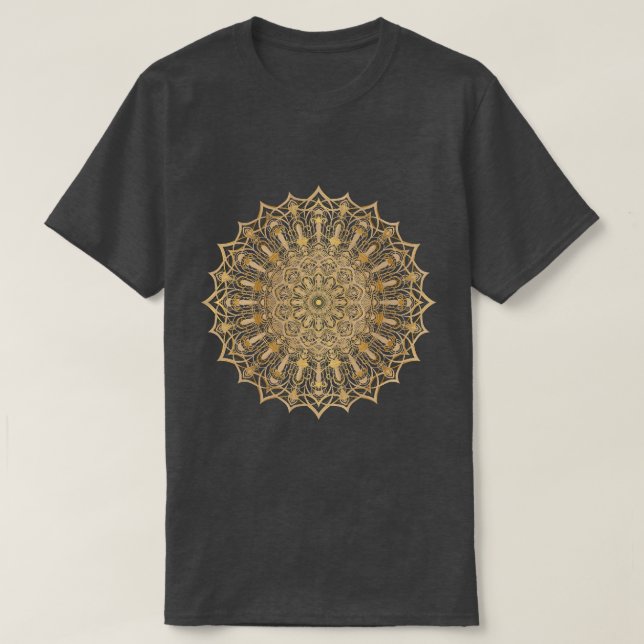 Camiseta de oro de lujo Mandala Symbol. (Diseño del anverso)