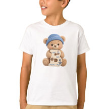 Camiseta de osito de peluche adorable inicial B pa