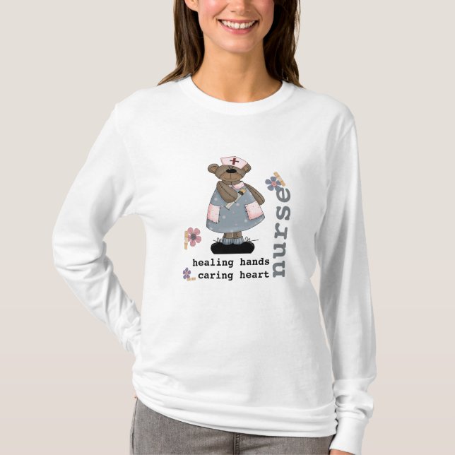Camiseta de osito de peluche para enfermera (Anverso)