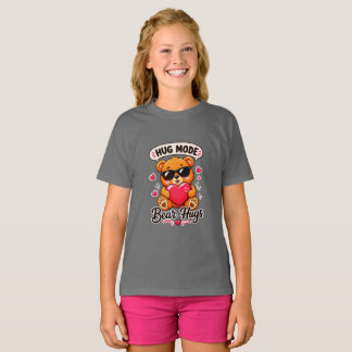 Camiseta de osito en modo abrazo para niñas