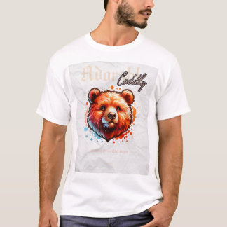 Camiseta de oso adorable en acuarela – Pintado a m