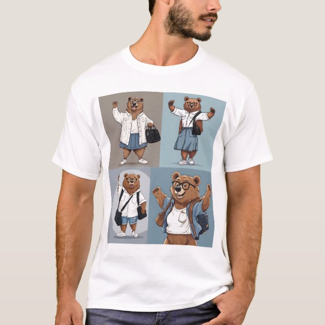 Camiseta de oso, camiseta de oso de peluche (Anverso)