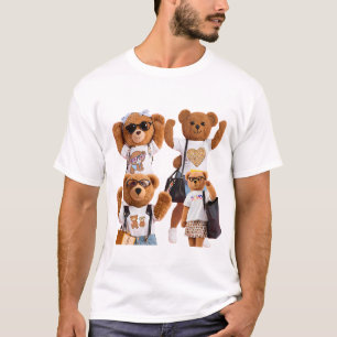 Camiseta de oso cortado, oso de peluche