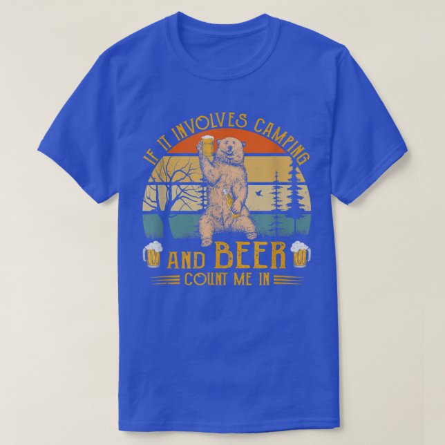 Camiseta De Oso Graciosa Si Implica Camping Y Cerv (Diseño del anverso)