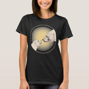 Camiseta de oso polar camiseta de arte de besar a 