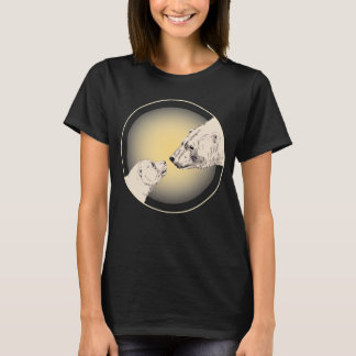 Camiseta de oso polar camiseta de arte de besar a