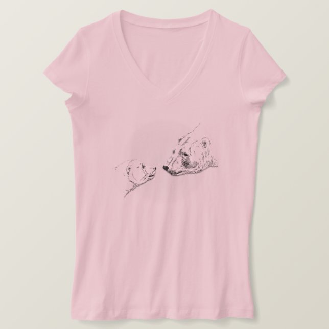 Camiseta de oso polar camiseta de arte de besar a  (Anverso del diseño)