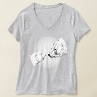 Camiseta de Oso Polar Mujer Besito de Oso Arte T-s