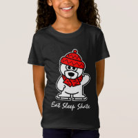 Camiseta de oso polar patinando sobre hielo animad