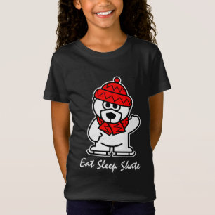 Camiseta de oso polar patinando sobre hielo animad