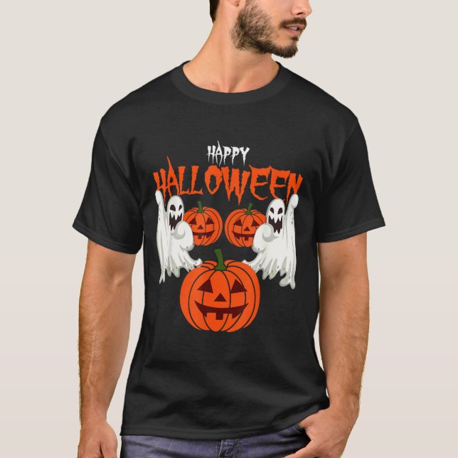 Camiseta de otoño con fantasmas de calabaza  (Anverso)