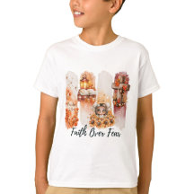 Camiseta de otoño Salmo 23:4 Fe sobre Miedo