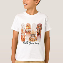 Camiseta de otoño Salmo 23:4 Fe sobre Miedo