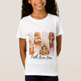 Camiseta de otoño Salmo 23:4 Fe sobre Miedo