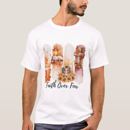 Camiseta de otoño Salmo 23:4 Fe sobre Miedo
