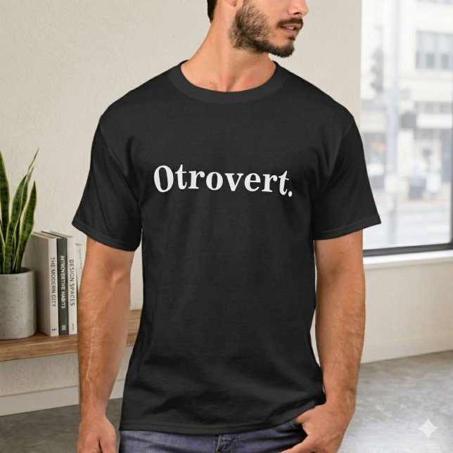 Camiseta de Otrovert (Parte introvertido, parte ex (Celebrate your personality type with this funny, modern typography Otrovert t-shirt.)