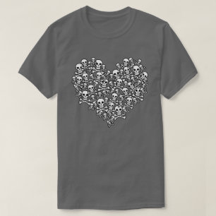 Camiseta de Ouline del Corazón del Calavero