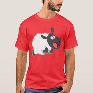 Camiseta de oveja de dibujos animados riendo linda