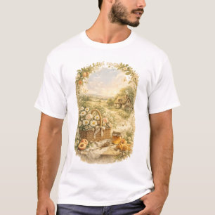 Camiseta de paisaje floral de cottage vintage Rú