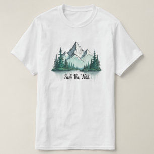 Camiseta de paisaje montañoso "Busca lo salvaje"  