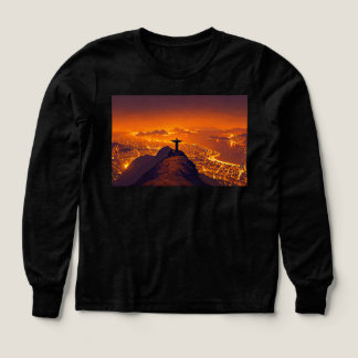 Camiseta de paisaje natural de puesta de sol en mo