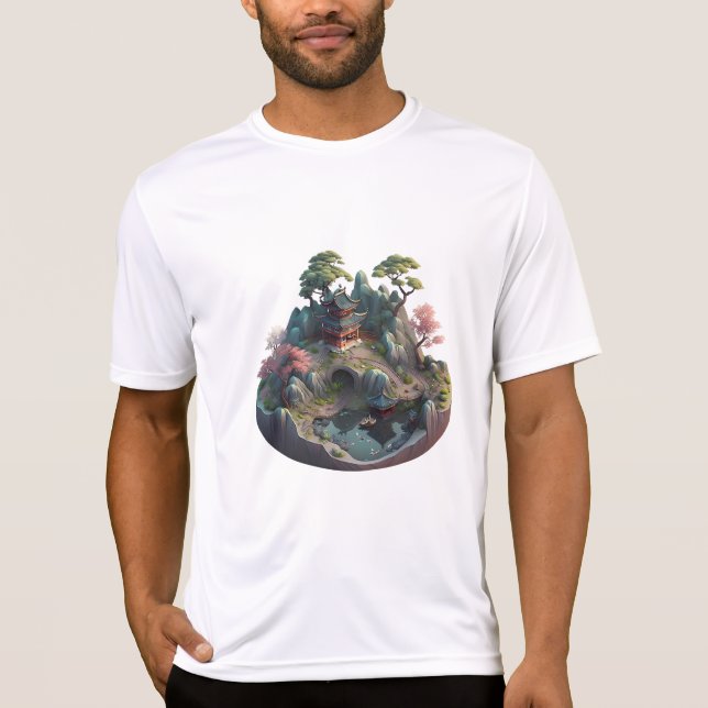 Camiseta de paisajes 3D de fantasía china (Anverso)