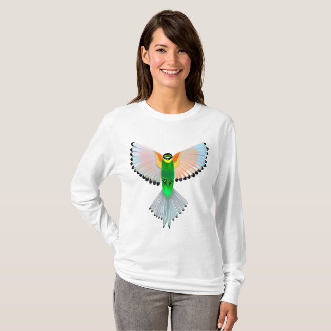 Camiseta de pájaro colorida (Anverso completo)
