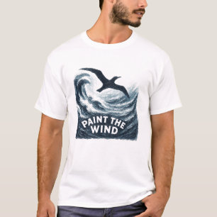 Camiseta de pájaro de pincel tormentoso del viento