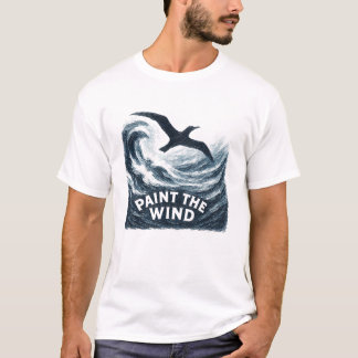 Camiseta de pájaro de pincel tormentoso del viento