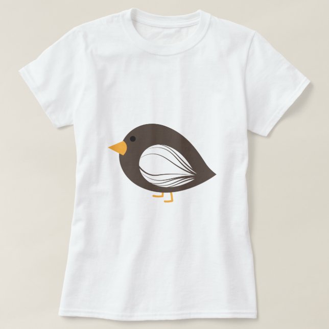 Camiseta de pájaros extravagantes de color marrón (Diseño del anverso)