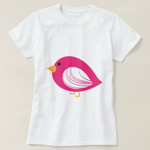 Camiseta de pájaros extravagantes de color rosa
