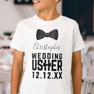 Camiseta de paje de boda infantil con corbata de l
