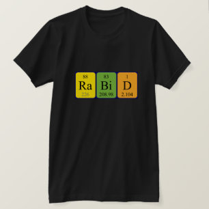 Camiseta de palabras de tabla periódica rabiosa