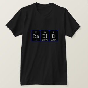 Camiseta de palabras de tabla periódica rabiosa