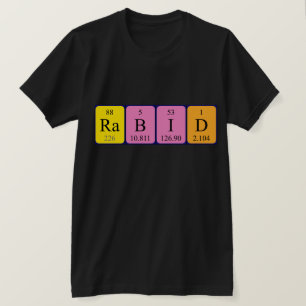 Camiseta de palabras de tabla periódica rabiosa