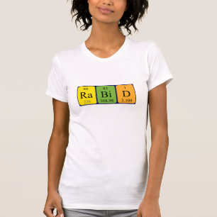 Camiseta de palabras de tabla periódica rabiosa